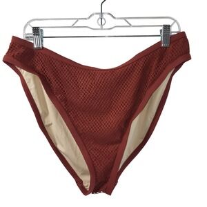 GabiFresh x Swimsuits For All Rust Mesh High Waisted Bikini Bottom Mens Size 20